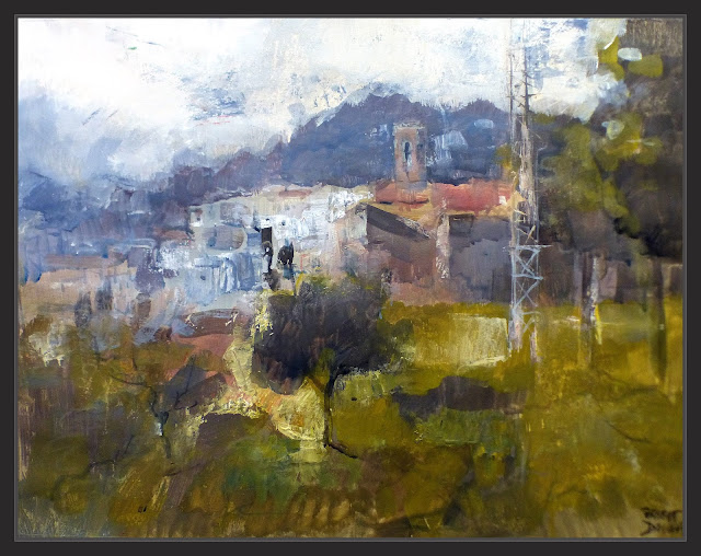 CASTELLGALI-PAISATGES-PINTURA-PANORAMICA-PLASTICA-POBLES-BAGES-MANRESA-CATALUNYA-QUADRES-ARTISTA-PINTOR-ERNEST DESCALS