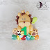 Cake topper leone su cubi auguri primo compleanno in verde