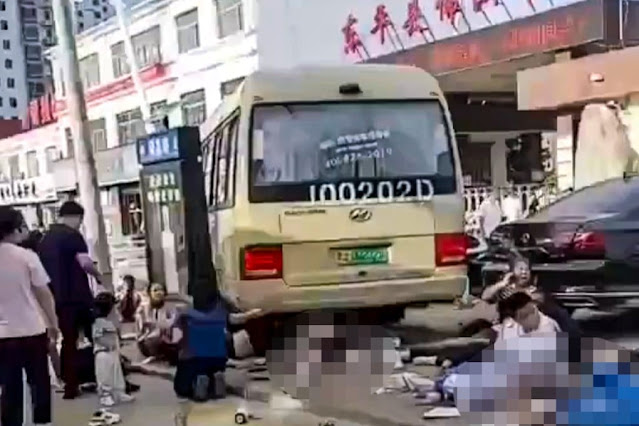 An uncontrolled school bus rammed into a crowd in China, killing 11 people, including students