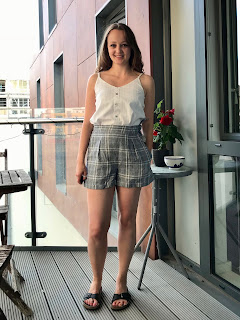 Checked Linen Flint Shorts and Embroidered Ogden Cami