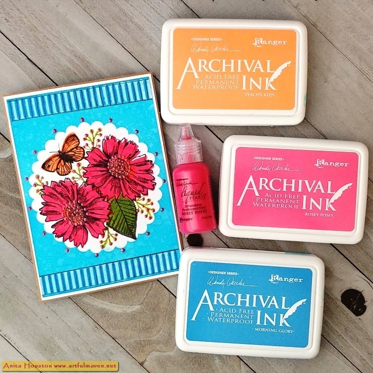 Ranger Archival Ink Pad Bundles with TreBBies Fine Detail Sticks (Morning  Glory, Peachy Keen, Rosey Posey)