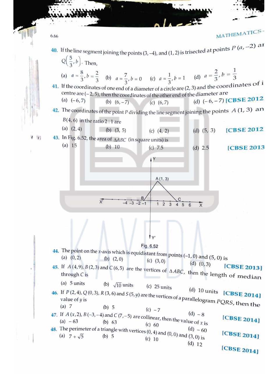 RD Sharma Class 10 Mathematics | Chapter6: Co-ordinate Geometry