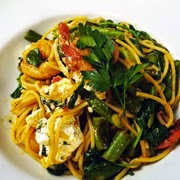 Pasta with Prawns and Kaffir Lime Leaves