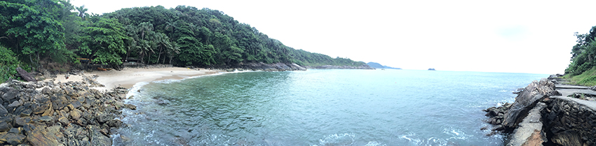 Panorâmica da Praia do Éden no Guarujá