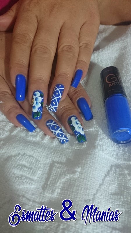 21 Diseños de Uñas con Flores en Azul Clarito ε Diseños e 