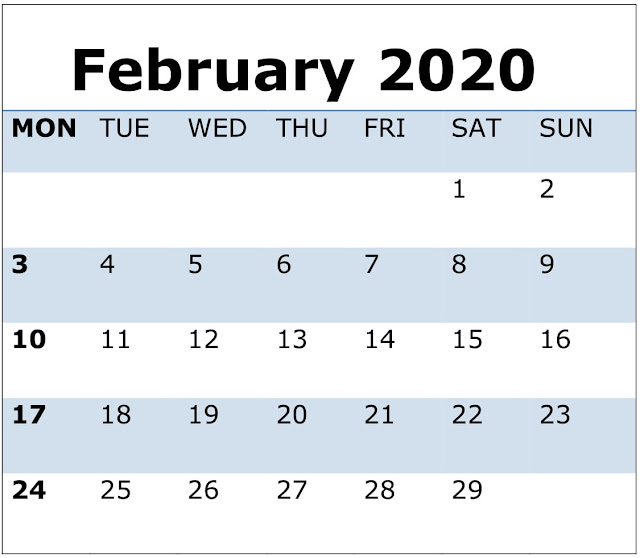  http://freecalendarkart.com/february-2020-calendar-printable/