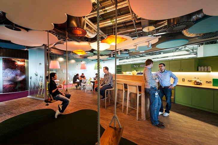 Swings in Google office in Dublin 