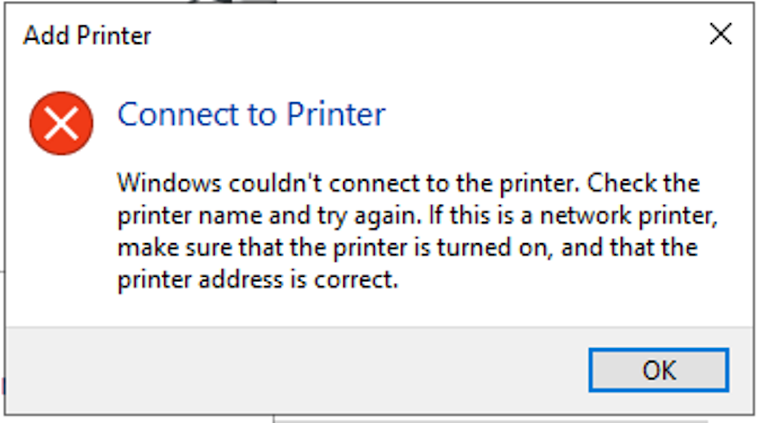 Sửa lỗi Windows cannot connect to the printer khi chia sẻ máy in