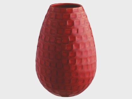   Red textured ceramic vase 