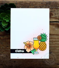 Sunny Studio Stamps: Tropical Paradise Pineapple Pina Colada Cheers Card by Vanessa Menhorn.