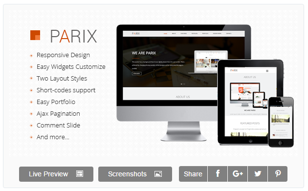 PARIX - One Page Blogger Template [GIVEAWAY]