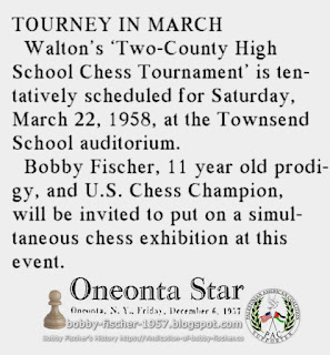 Chess Tourney In March