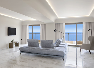 Sitting space of a suite in a luxury hotel Halkidiki