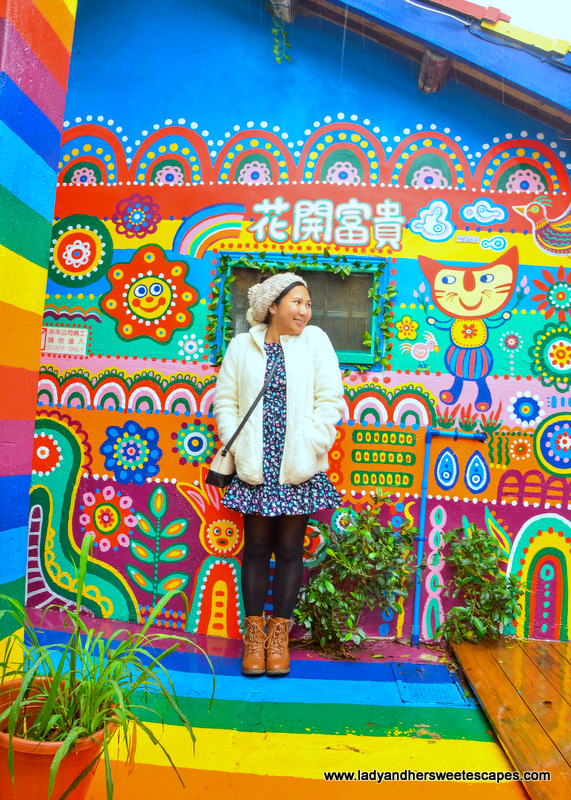 Lady in Rainbow Village in Taichung
