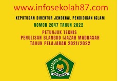 Juknis Penulisan Blanko Ijazah RA MI MTs MA SMK  Madrasah Tahun 2022