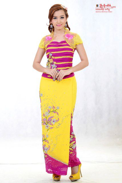 myanmar traditional dress - yu thandar tin