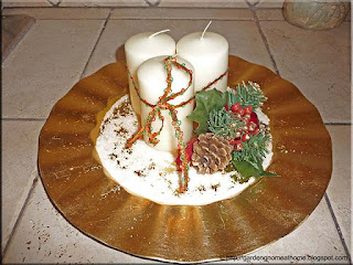 finished decorative candle centerpiece