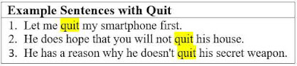25 Example Sentences with Quit and Its Definition