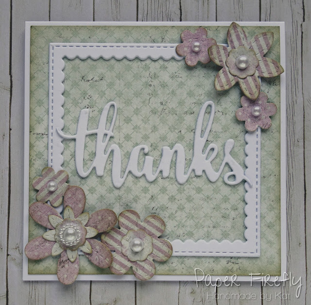 Vintage floral thank you card