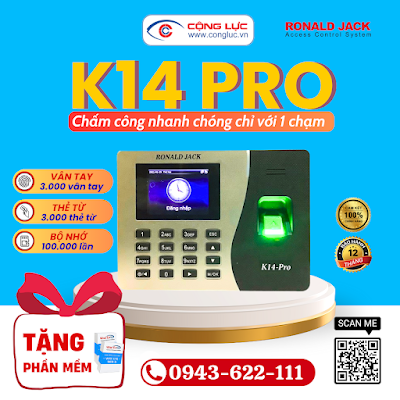 bán máy chấm công vân tay Ronald Jack K14 Pro giá rẻ