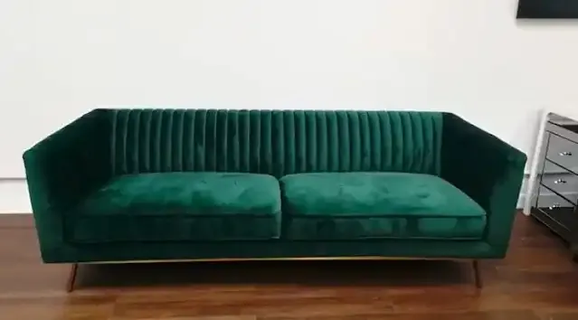 Green velvet upholstery fabric