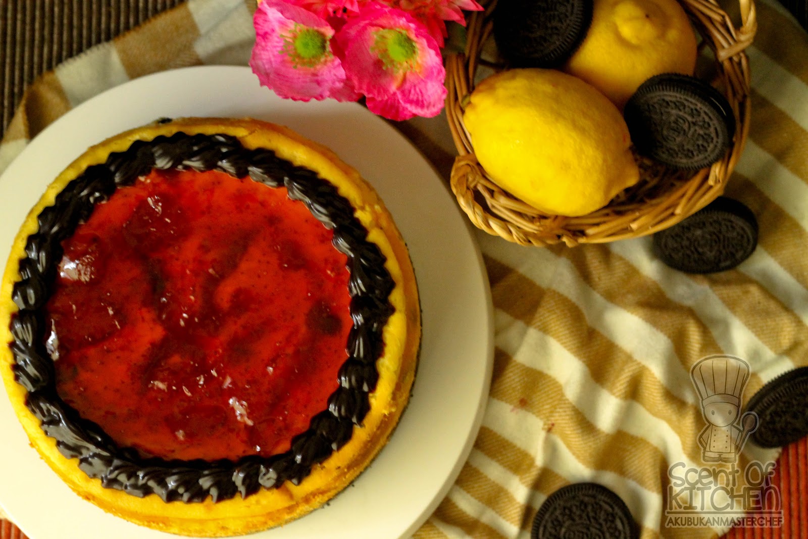 Resepi 161 : Baked Strawberry Oreo Cheesecake