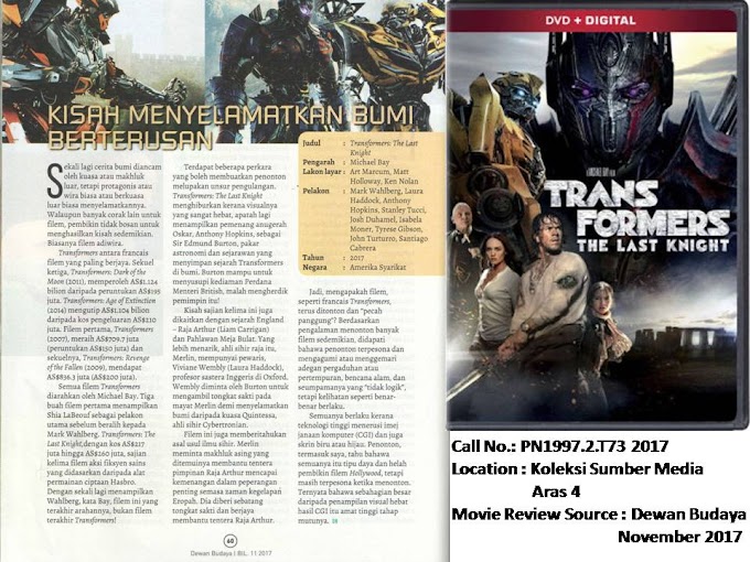 Movie Review on 'Transformers : the last knight'