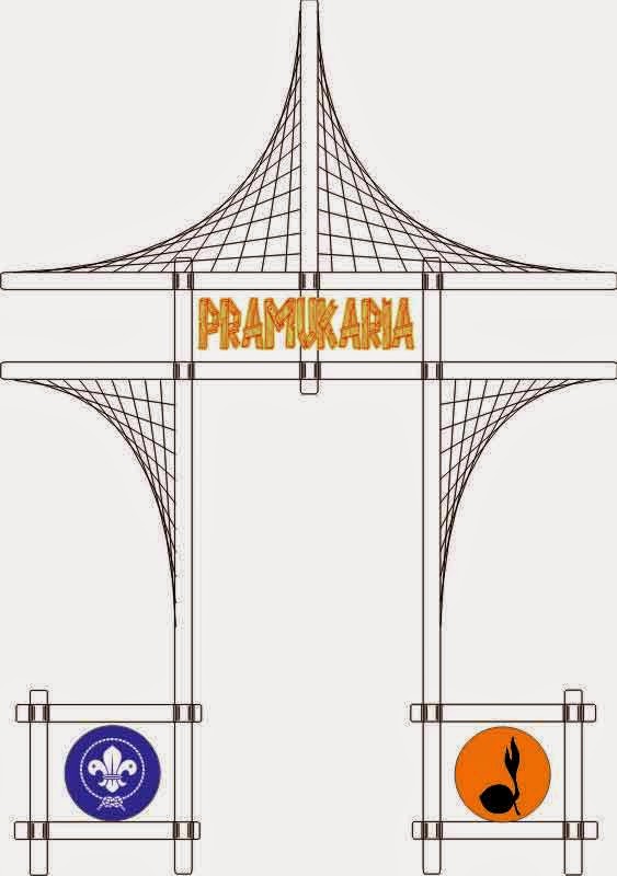  Gapura  Tenda  Pionering dengan Aksesoris Jalinan Tali Pramuka