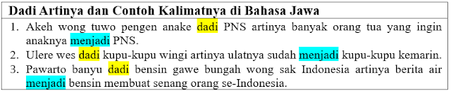 Dadi Artinya dan Contoh Kalimatnya di Bahasa Jawa