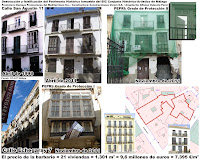 Fachadismo en calle San Agustín 11 y calle Echegaray 7, BIC Centro Histórico de Málaga