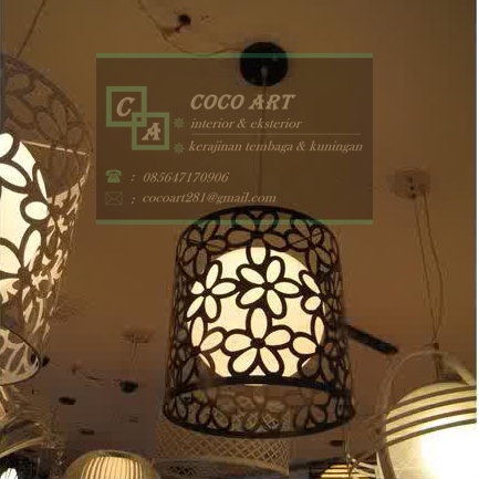  lampu  tembaga  motif bunga COCO ART KERAJINAN  TEMBAGA  