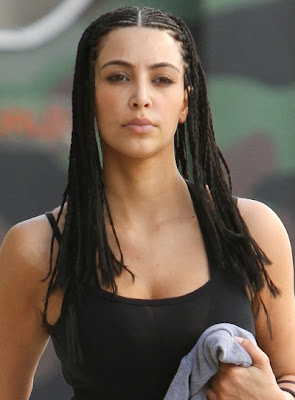 Kim Kardashian rocks cornrow - hair style. Kim Kardashian has been lighting