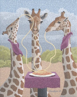giraffes painting