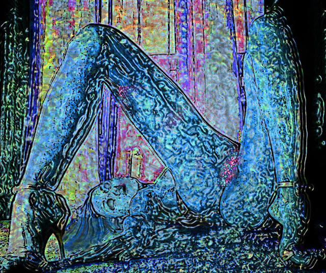 femme glitch bleu sexe