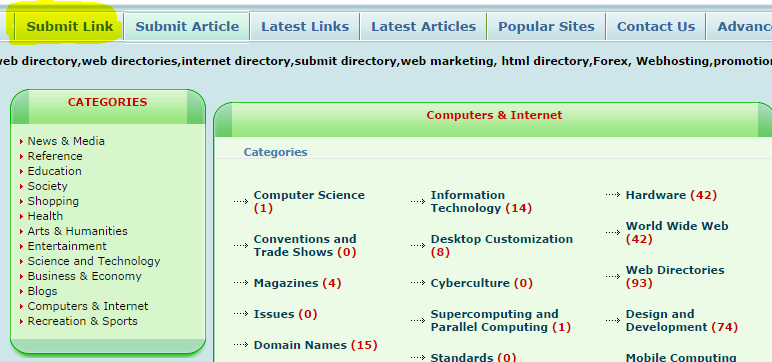 Free Directory Submission Sites 