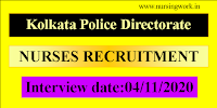 Nursing Jobs in Kolkata Police Directorate