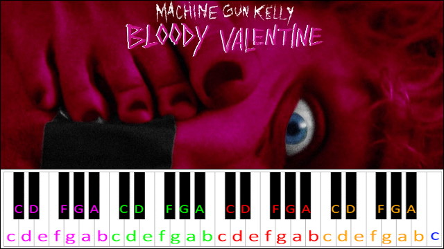 Bloody Valentine by Machine Gun Kelly Piano / Keyboard Easy Letter Notes for Beginners