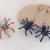Creepy Halloween Bead and Wire Spider Earrings