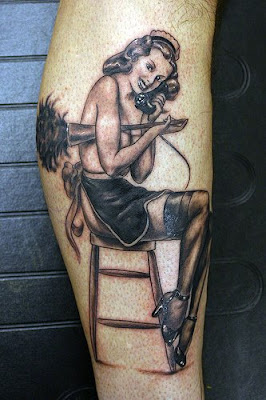 Maid-pinup tattoo