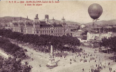 Globo aeróstatico sobre Barcelona en 1918