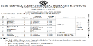 Central Electrochemical Research Institute Apprentice Vacancies