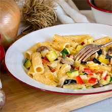 TORTIGLIONI CON VERDURAS