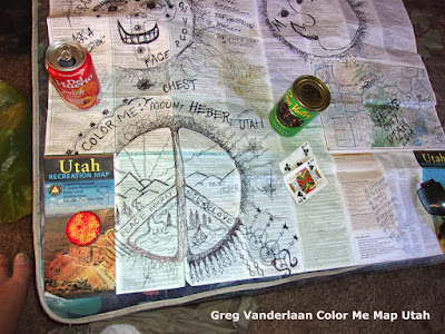 Pen Drawing on a Map of UTAH...by gvan42 Gregory Vanderlaan