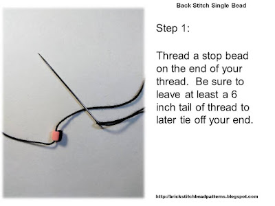 Click the image to view the beaded back stitch beading tutorial image larger.