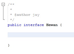 Toturial Java Object Interface (Hewan)