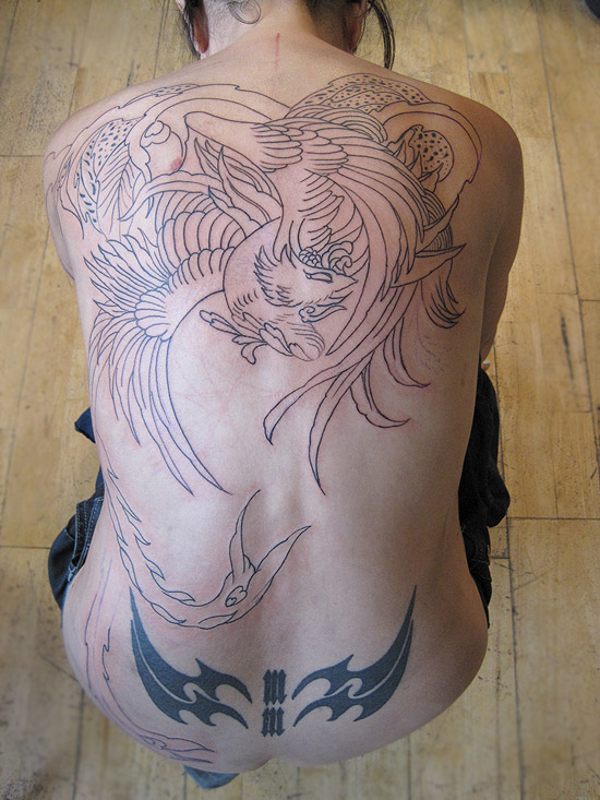 Labels Japanese Phoenix Tattoo