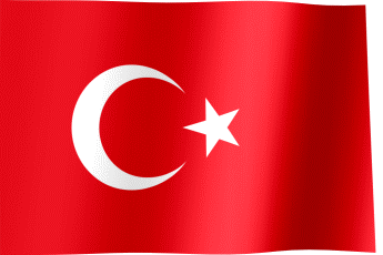 The waving flag of Turkey (Animated GIF)