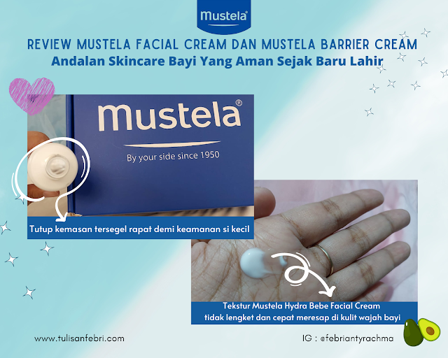 Review Mustela facial cream dan mustela barrier cream.Mustela Facial Hydra Bebe Facial Cream, Mustela Barrier Cream, www.tulisanfebri.com