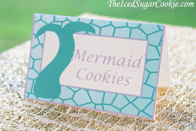 Purple And Aqua Mermaid Food Cards Printable Template For A DIY Mermaid Birthday Party