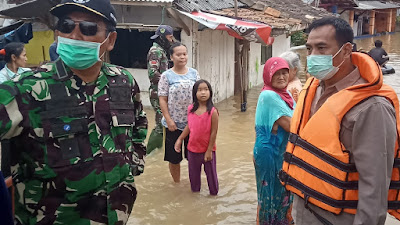 Tinjau Lokasi Banjir ,  Koordinator Kemenko Bidang Kemaritiman Didampingi Dansektor 7 : Kagum Kemajuan Penanganan Citarum